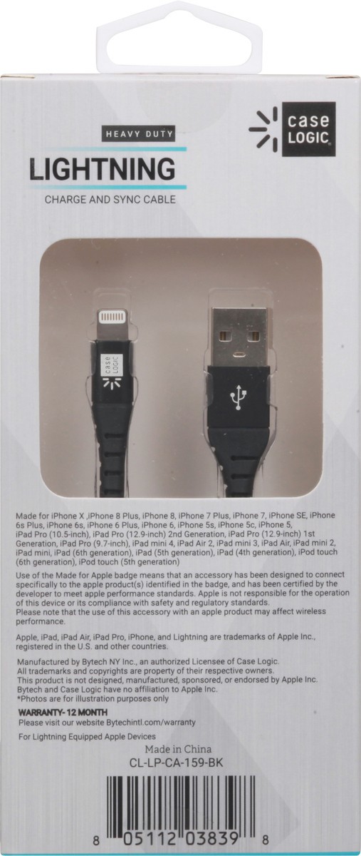 slide 4 of 10, Case Logic iPhone Lightning Cable Durable Black, 1 ct