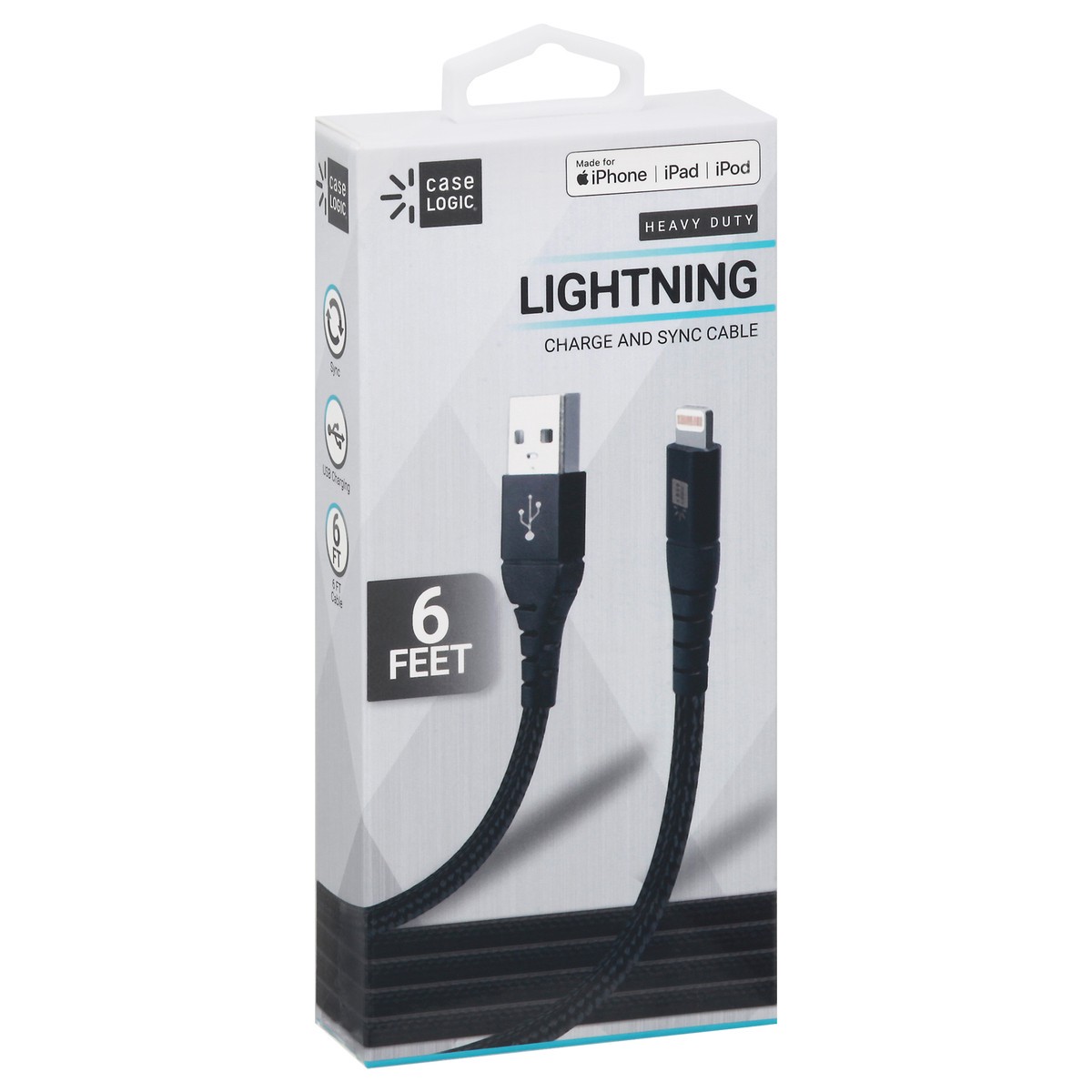 slide 8 of 10, Case Logic iPhone Lightning Cable Durable Black, 1 ct