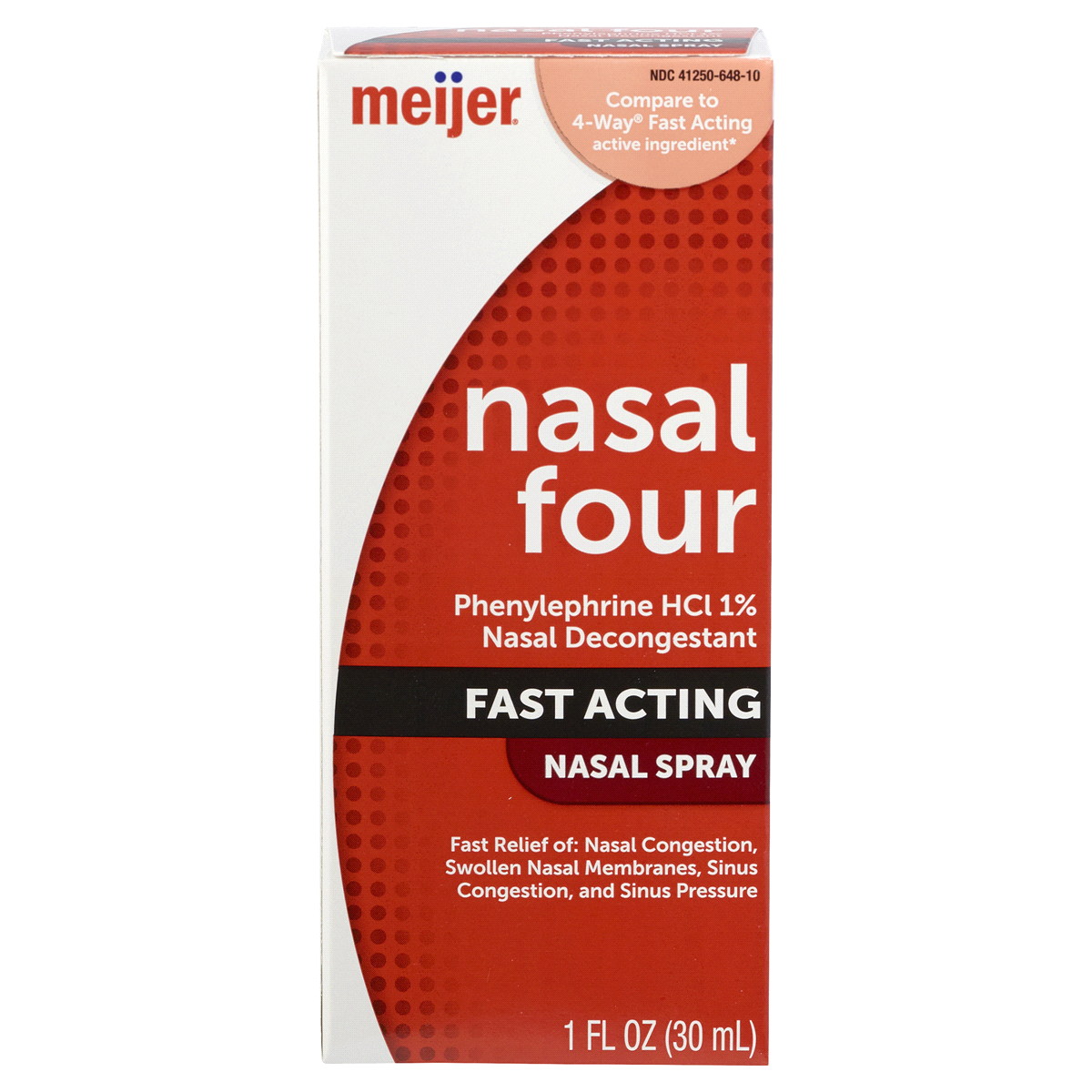 slide 1 of 1, Meijer Fast Acting Nasal Four, 1 fl oz
