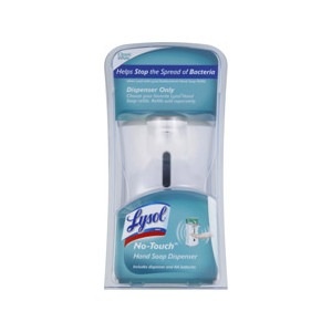 slide 1 of 1, Lysol No-Touch Hand Soap Dispenser Classic White, 1 ct