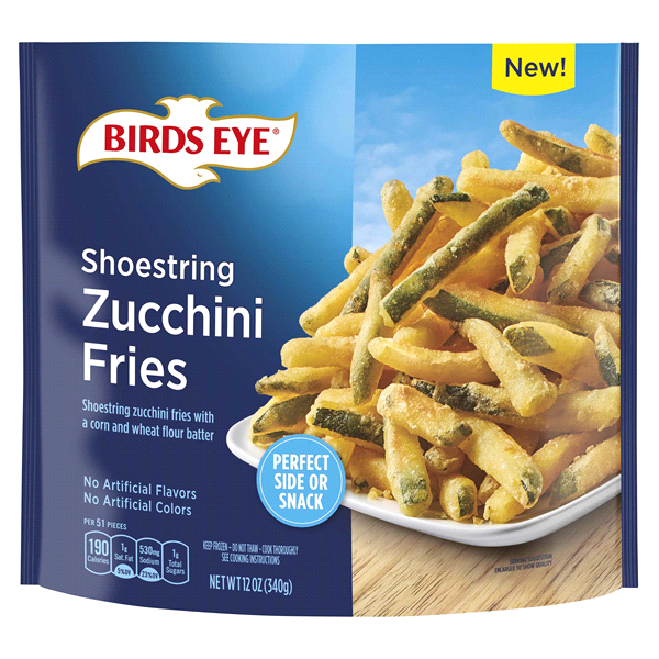 slide 1 of 1, Birds Eye Shoestring Zucchini Fries Vegetable Snacks, 12 oz