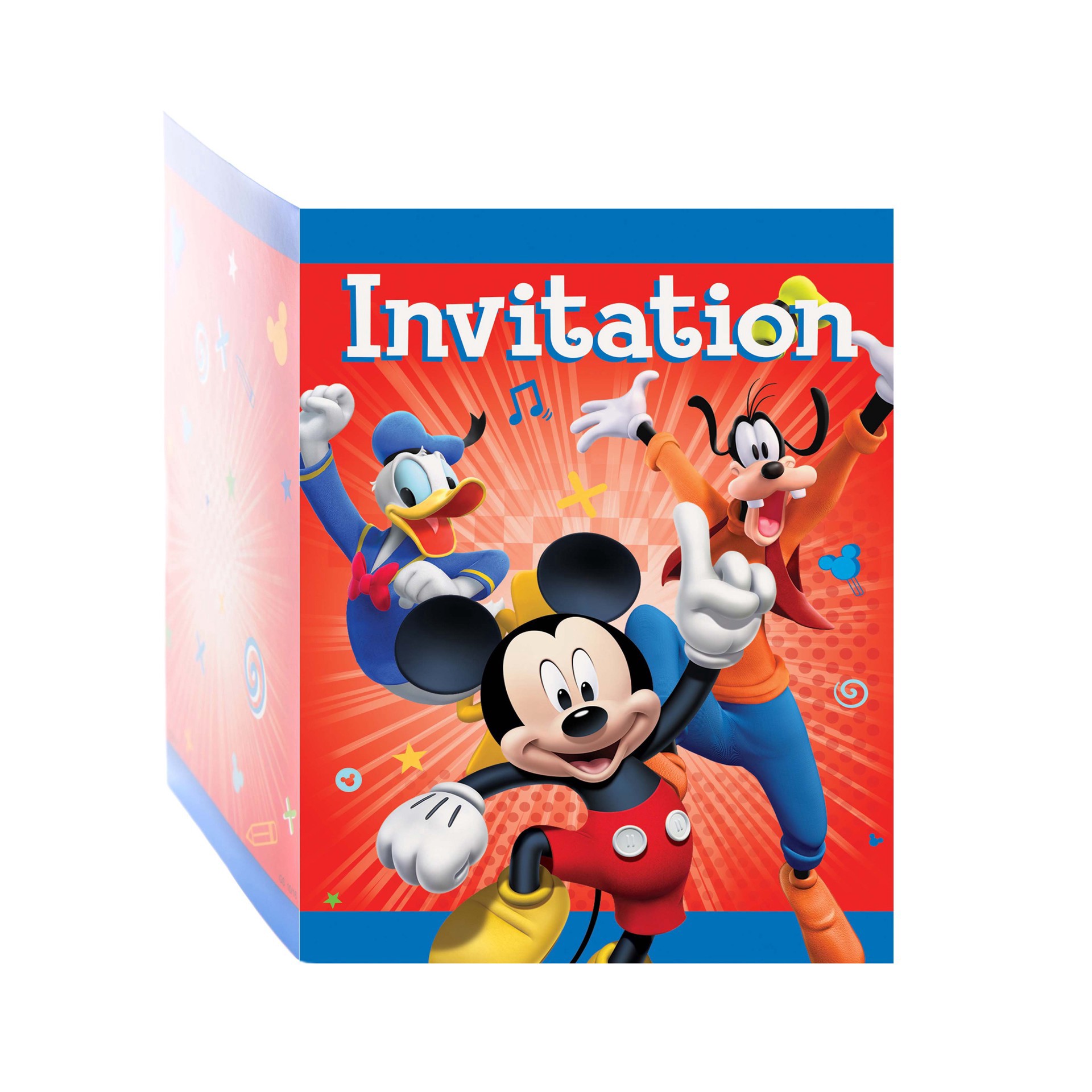 slide 1 of 6, Unique Industries Mickey Mouse Invitations, 8 ct