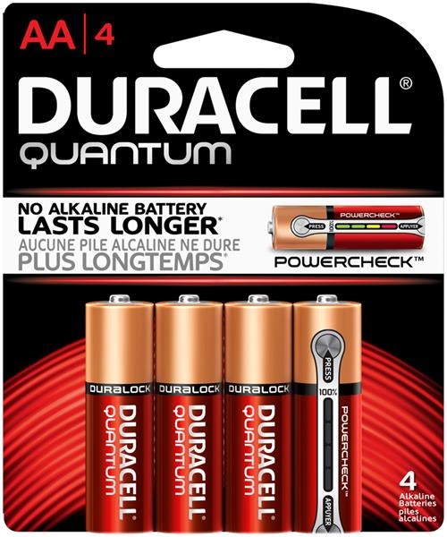 slide 1 of 1, Duracell Quantum AA Alkaline Batteries, 4 ct