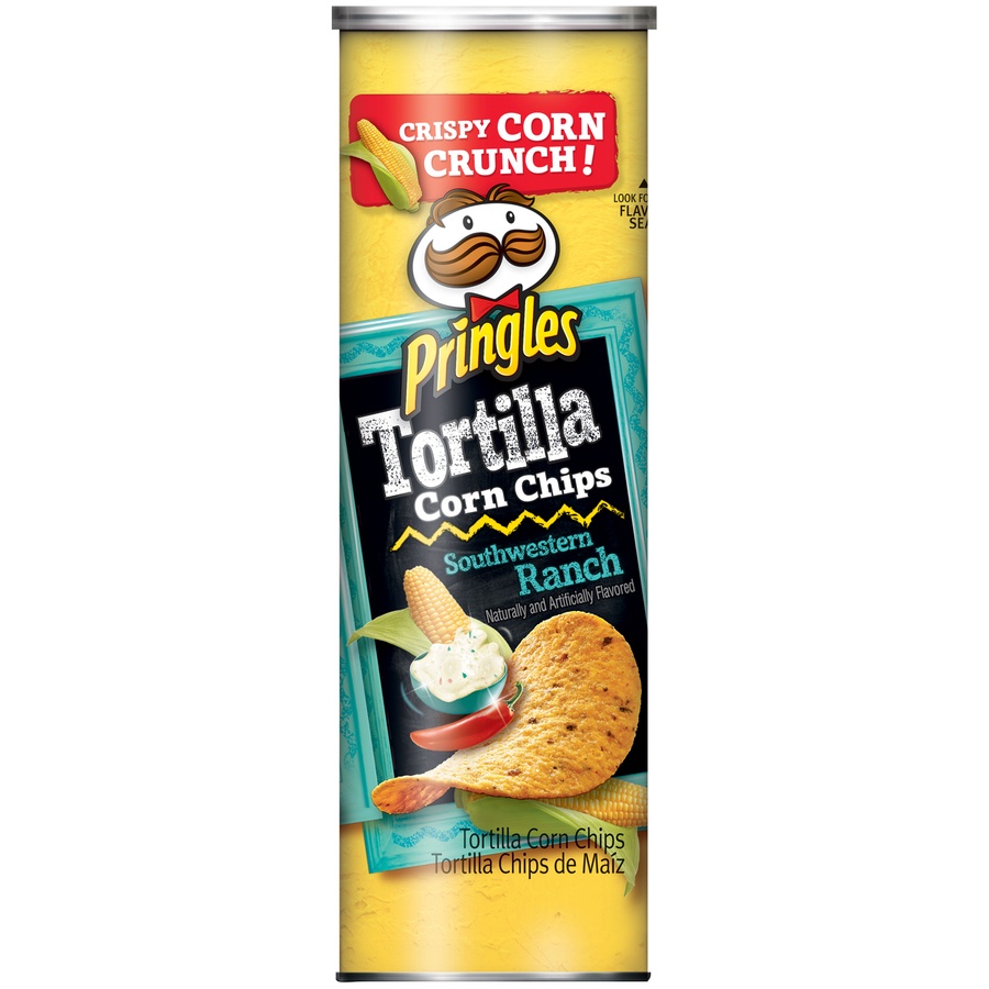 slide 1 of 3, Pringles Southwestern Ranch Tortilla Corn Chips, 6.42 oz