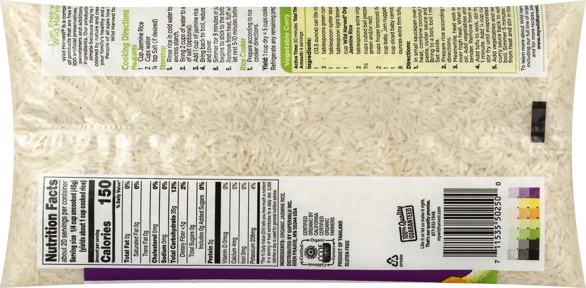 slide 2 of 9, Wild Harvest Jasmine Rice 32 oz, 32 oz