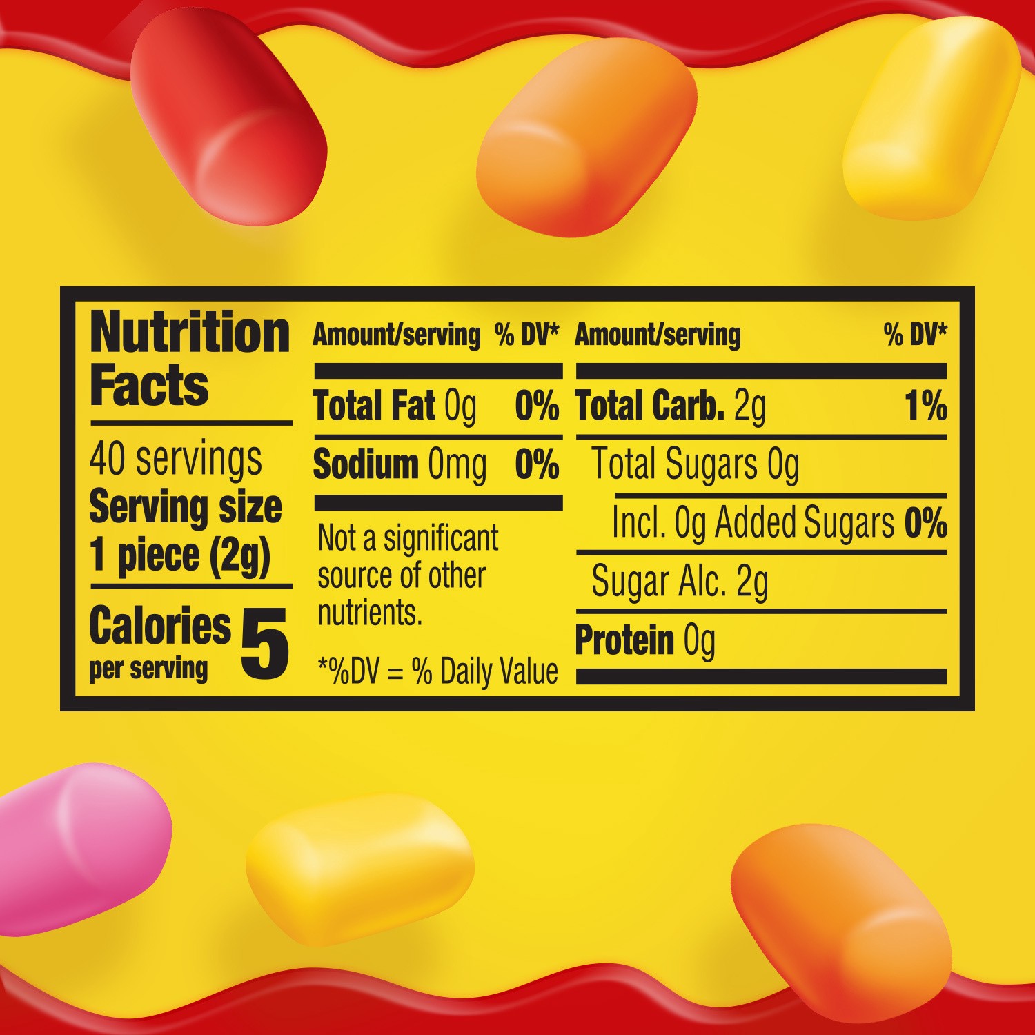 slide 3 of 8, STARBURST Original Chewing Gum, 40 Piece Bottle, 2.82 oz