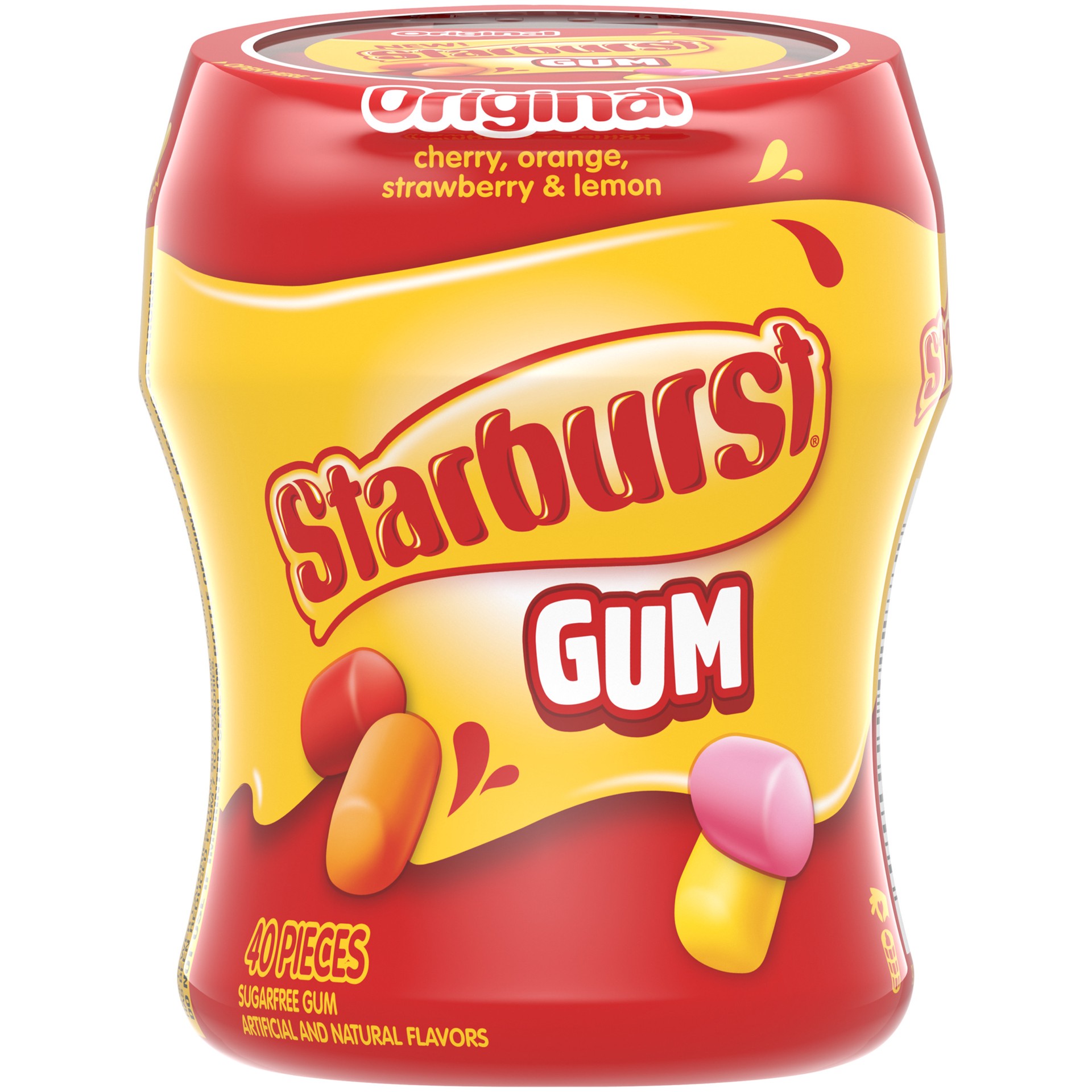 slide 1 of 8, STARBURST Original Chewing Gum, 40 Piece Bottle, 2.82 oz