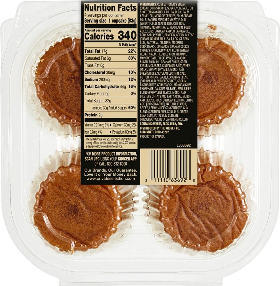 slide 2 of 4, Private Selection Pumpkin Spice Cupcakes, 4 ct