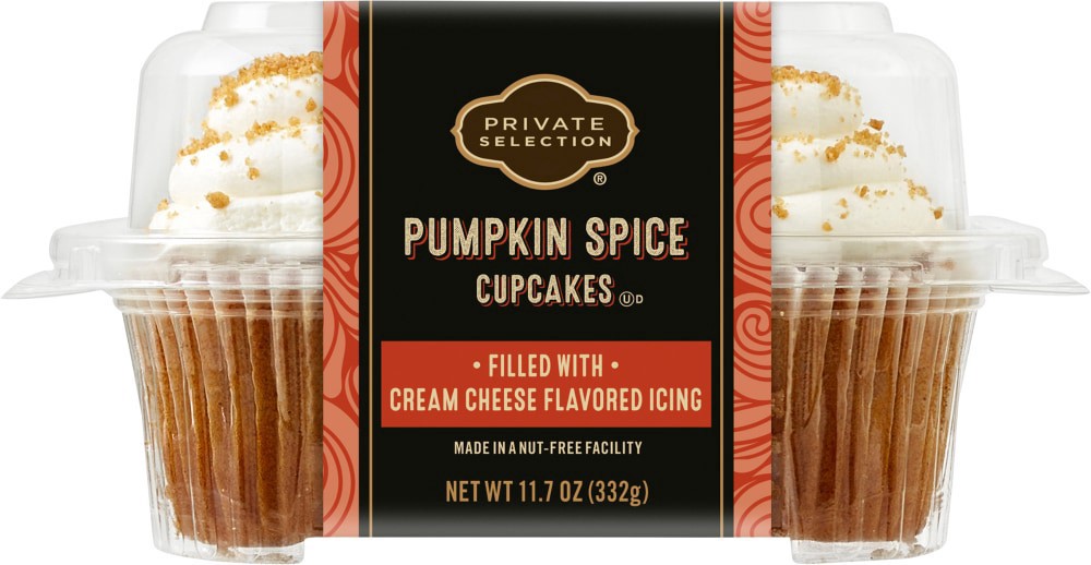 slide 3 of 4, Private Selection Pumpkin Spice Cupcakes, 4 ct