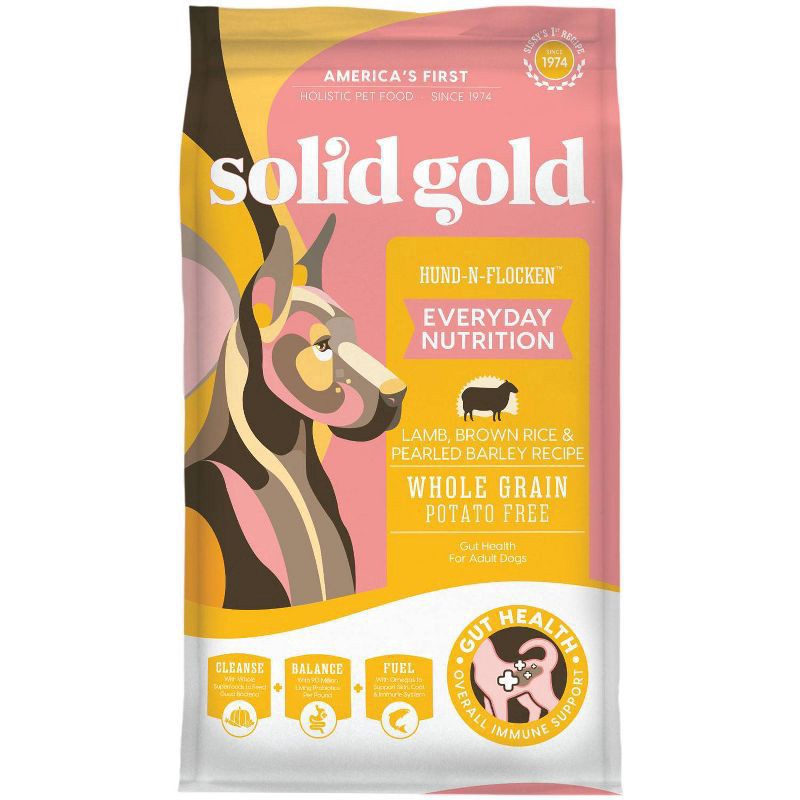 slide 1 of 6, Solid Gold Hund-n-Flocken Everyday Nutrition All Ages Dry Dog Food with Lamb Flavor - 4lbs, 4 lb