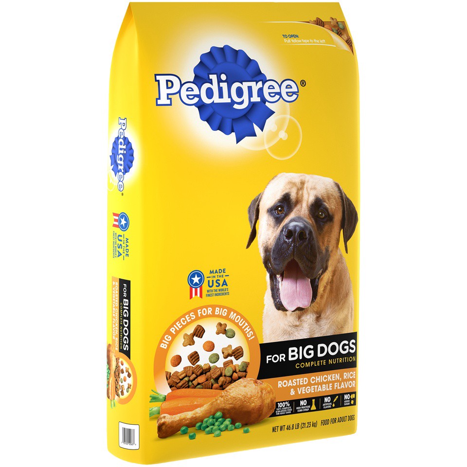 slide 4 of 19, PEDIGREE For Big Dogs Adult Complete Nutrition Large Breed Dry Dog Food Roasted Chicken, Rice & Vegetable Flavor Dog Kibble, 46.8 lb. Bag, 46.80 lb