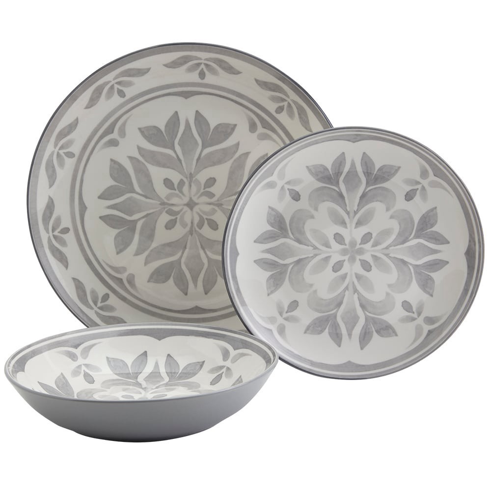 slide 3 of 5, Tabletops Gallery Carrara Dinnerware Set - Gray, 12 ct