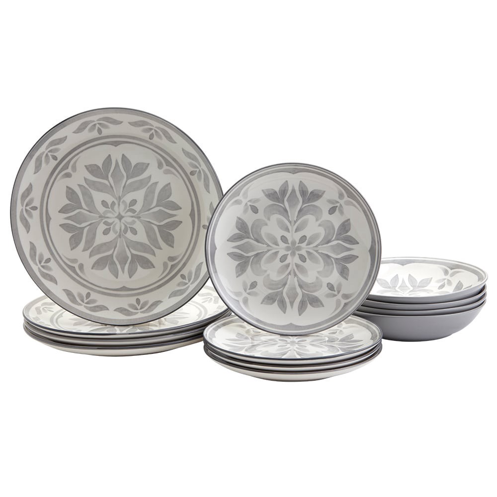 slide 1 of 5, Tabletops Gallery Carrara Dinnerware Set - Gray, 12 ct