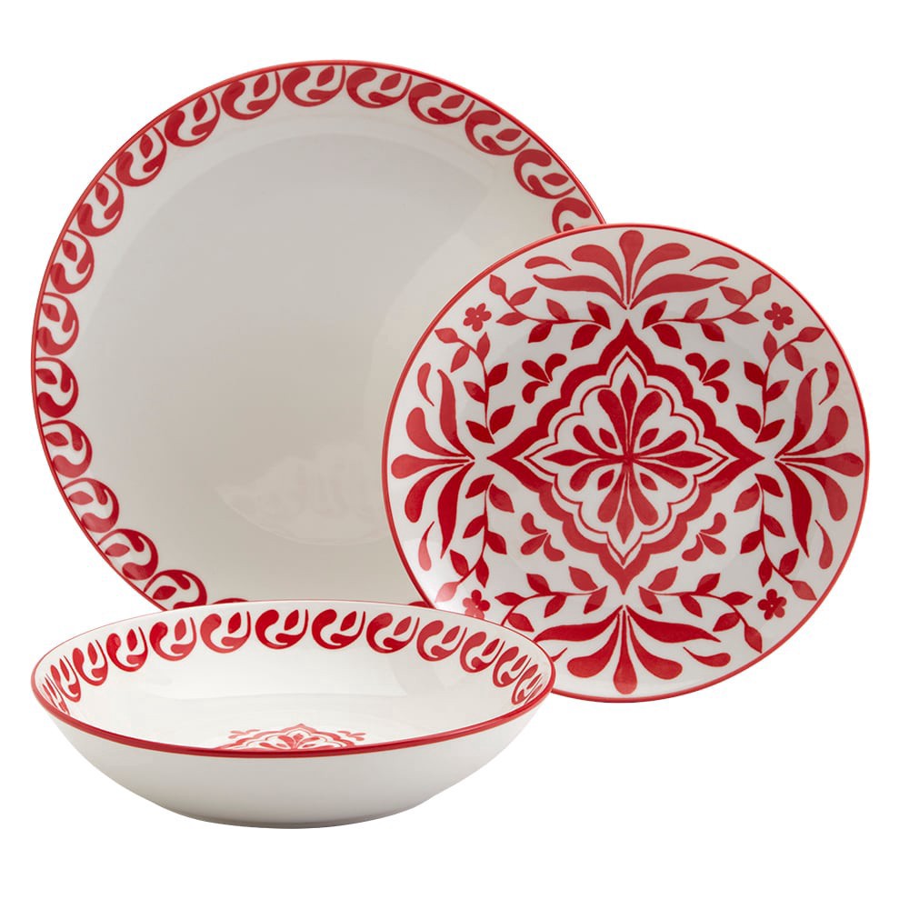 slide 2 of 5, Tabletops Gallery Giana Dinnerware Set - Red, 12 ct