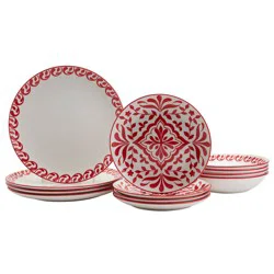 Tabletops Gallery Giana Dinnerware Set - Red