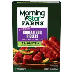 MorningStar Farms Vegan Sauced Riblets, Vegan Meat, Korean BBQ, 2 Count