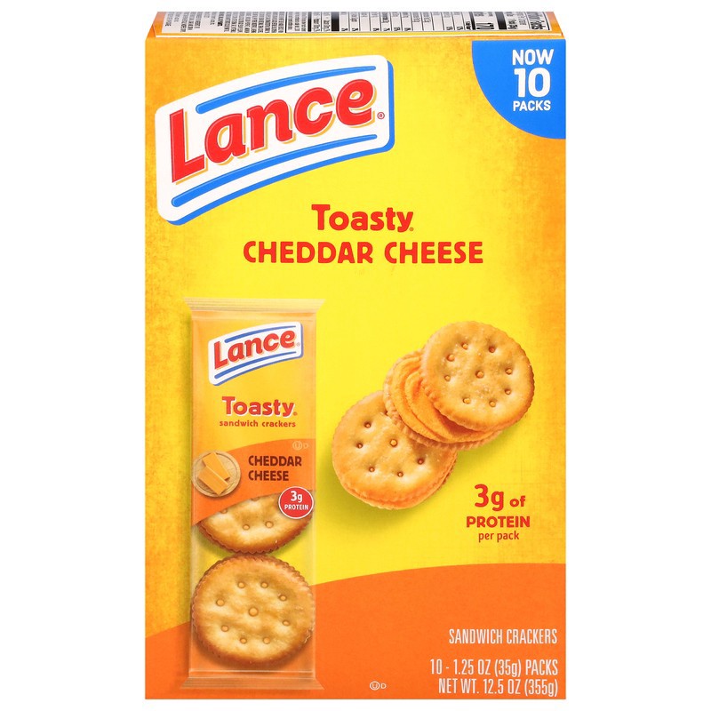 slide 1 of 1, Lance Toasty Cheddar Sandwich Crackers, 12.500 oz