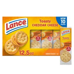 Lance Toasty Cheddar Sandwich Crackers, 10 Packs, 6 Sandwiches Each