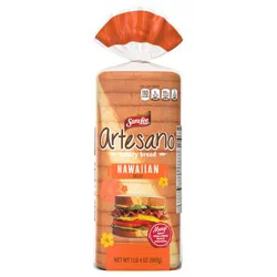 Sara Lee Artesano Hawaiian Bread, 20 oz, Sweet Pre-sliced Hawaiian Bread, Bag