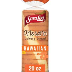 Sara Lee Artesano Hawaiian Bread, 20 oz, Sweet Pre-sliced Hawaiian Bread, Bag
