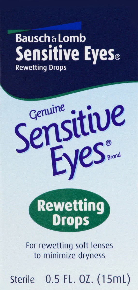 slide 5 of 7, Bausch + Lomb B&L Sensitive Eyes Rewetting Drops, 0.5 fl oz