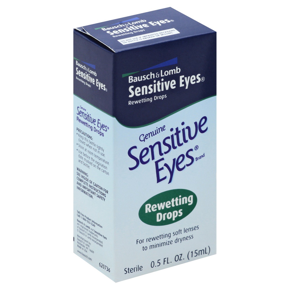 slide 1 of 7, Bausch + Lomb B&L Sensitive Eyes Rewetting Drops, 0.5 fl oz