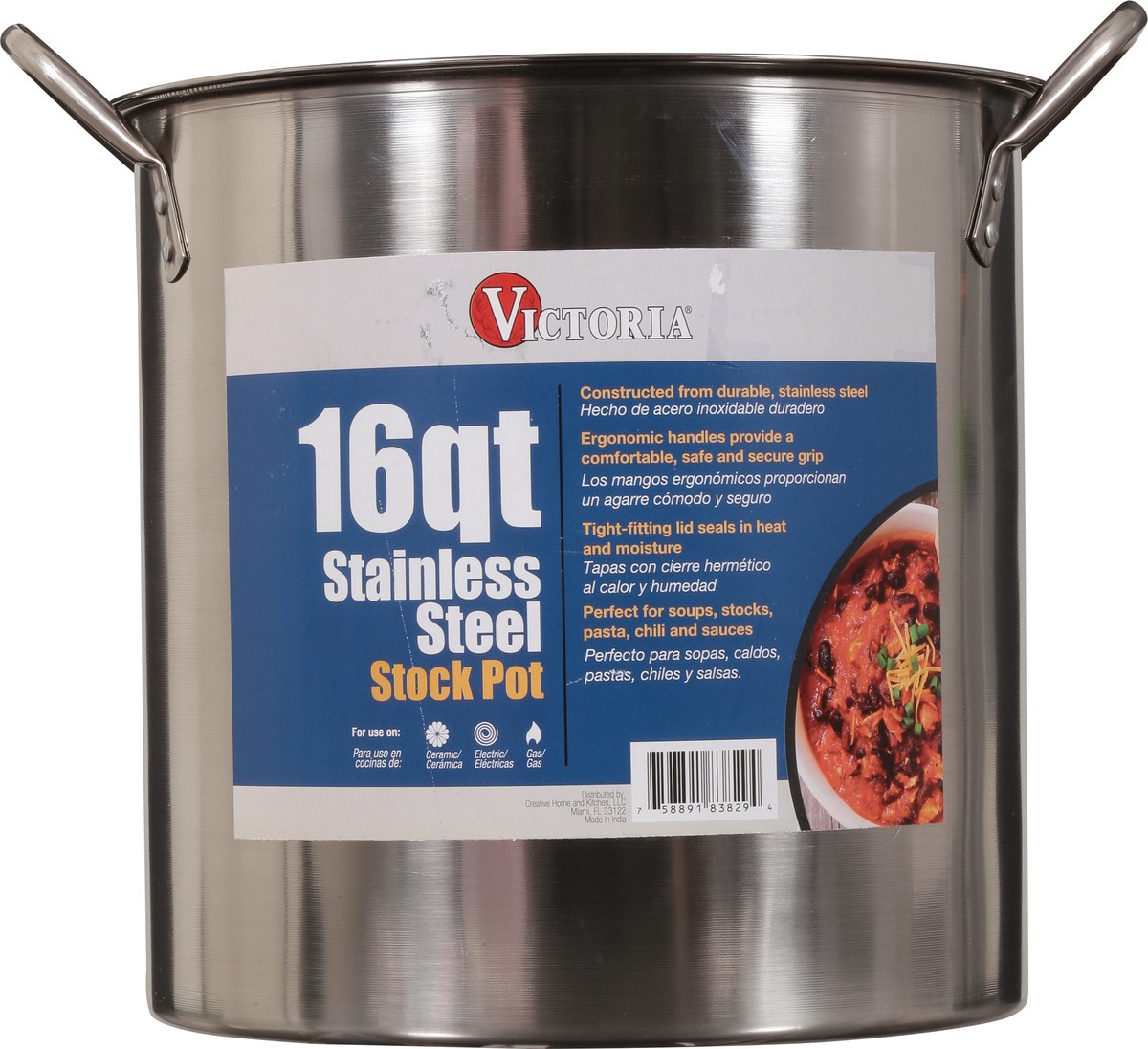 slide 2 of 12, Victoria 16 Quart Stainless Steel Stock Pot 1 ea, 16 qt