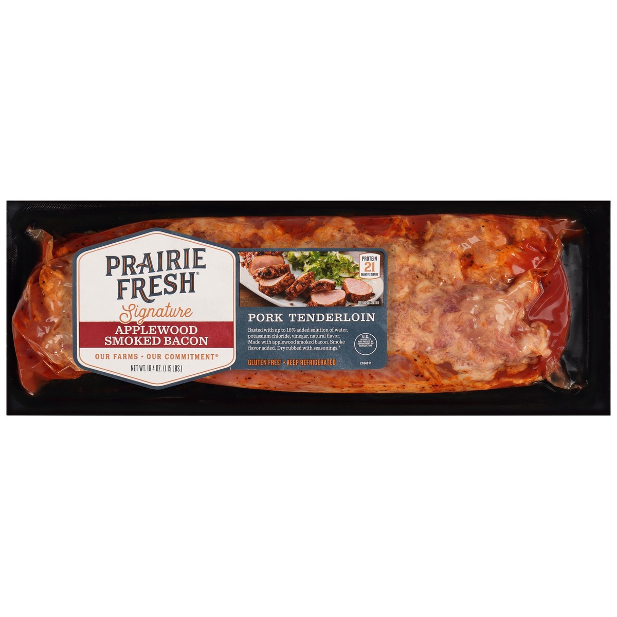 slide 9 of 13, Prairie Fresh Signature Applewood Smoked Bacon Pork Tenderloin 18.4 oz, 18.4 oz