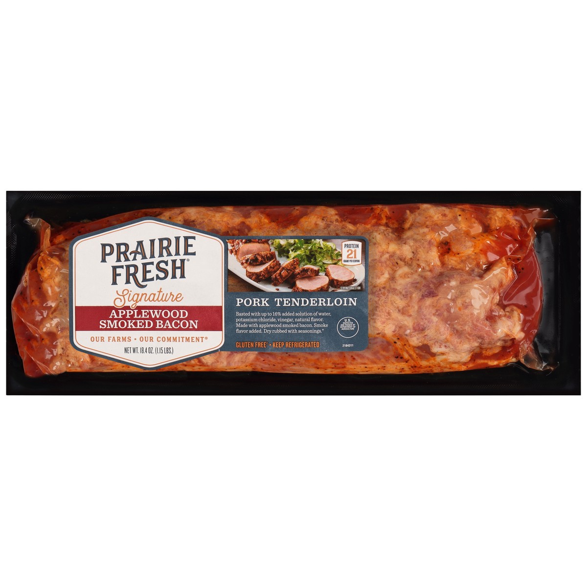 slide 10 of 13, Prairie Fresh Signature Applewood Smoked Bacon Pork Tenderloin 18.4 oz, 18.4 oz