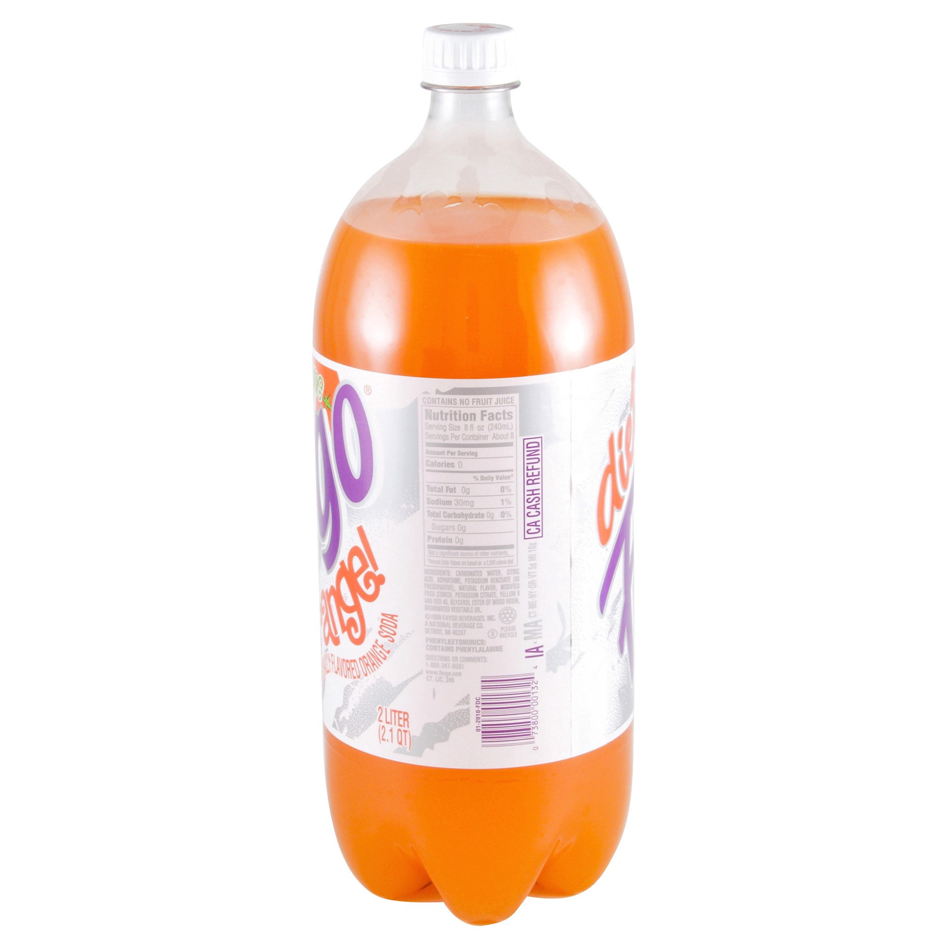 slide 13 of 13, Faygo Diet Orange bottle, 67.6 fl oz