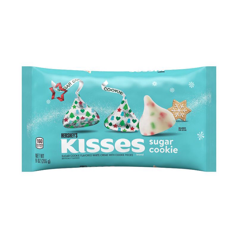 slide 1 of 6, Hershey's KISSES Sugar Cookie Flavored White Creme, Christmas Candy Bag, 9 oz, 9 oz