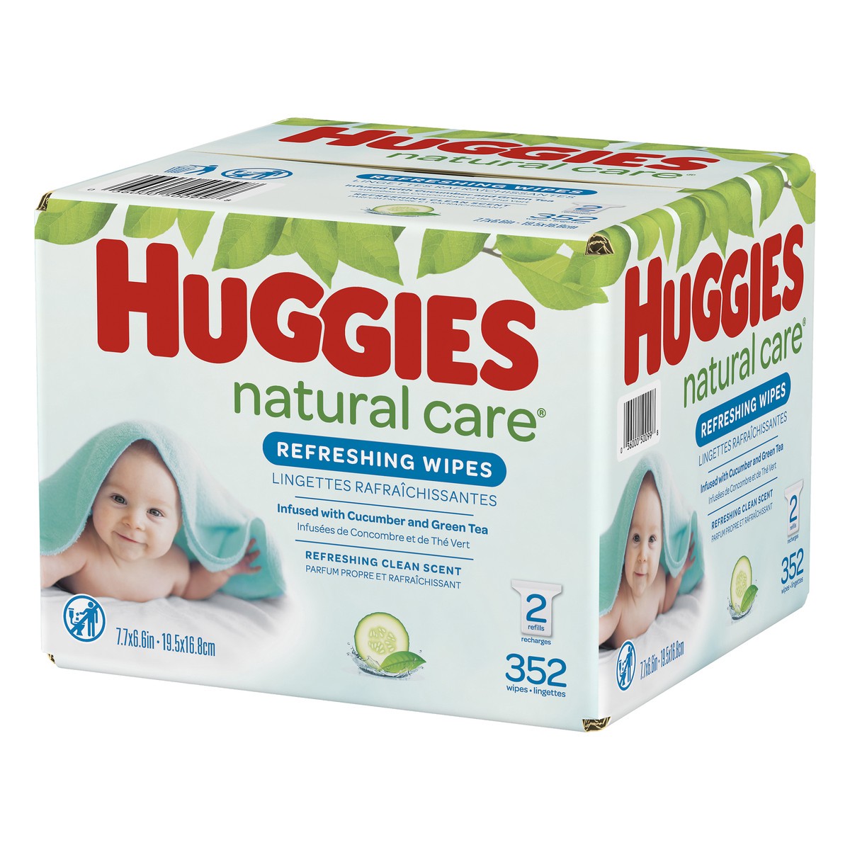 slide 2 of 11, Huggies Natural Care Refreshing Refreshing Clean Scent Wipes 2 Refills 352 Wipes, 352 ct