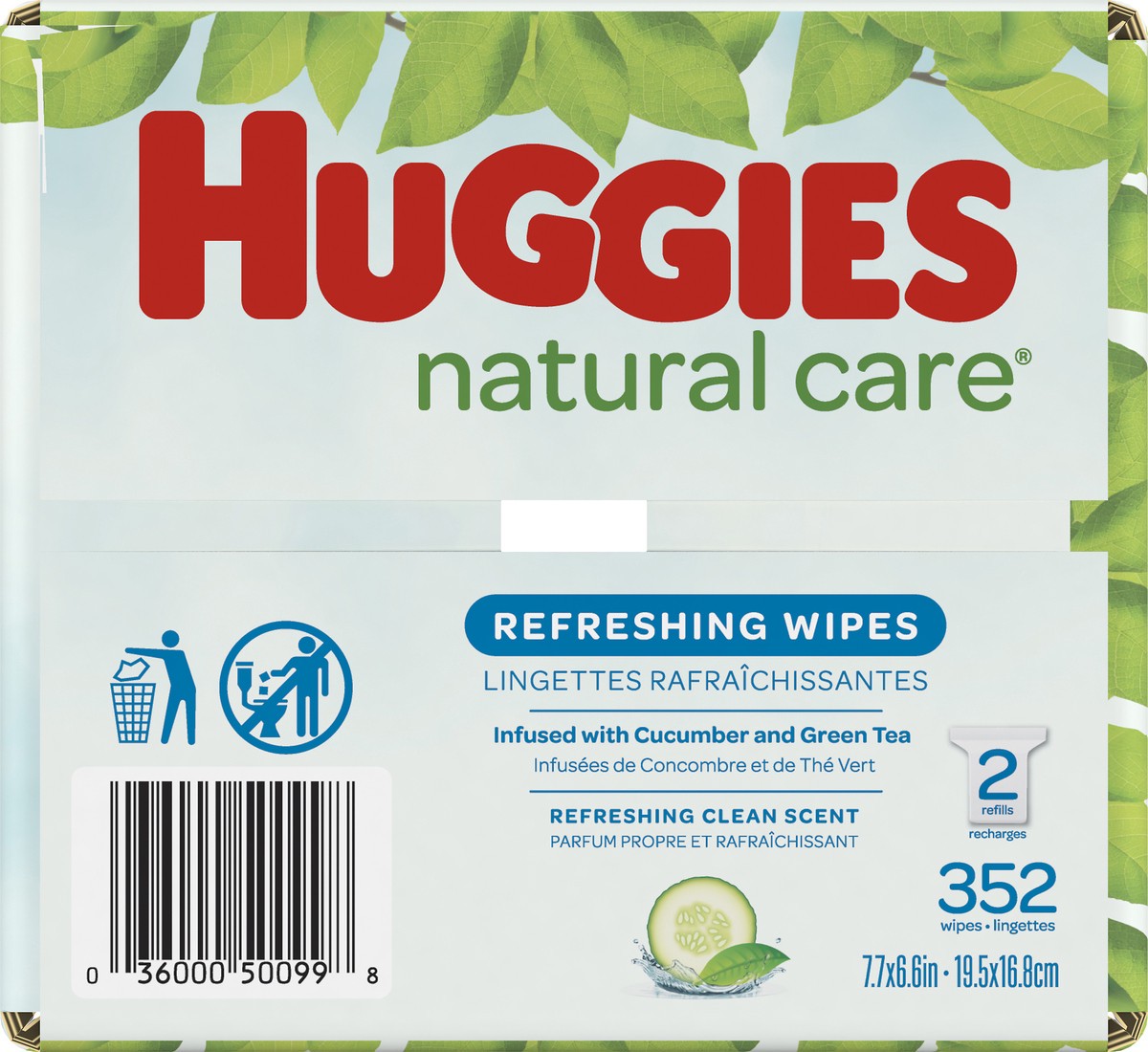 slide 7 of 11, Huggies Natural Care Refreshing Refreshing Clean Scent Wipes 2 Refills 352 Wipes, 352 ct