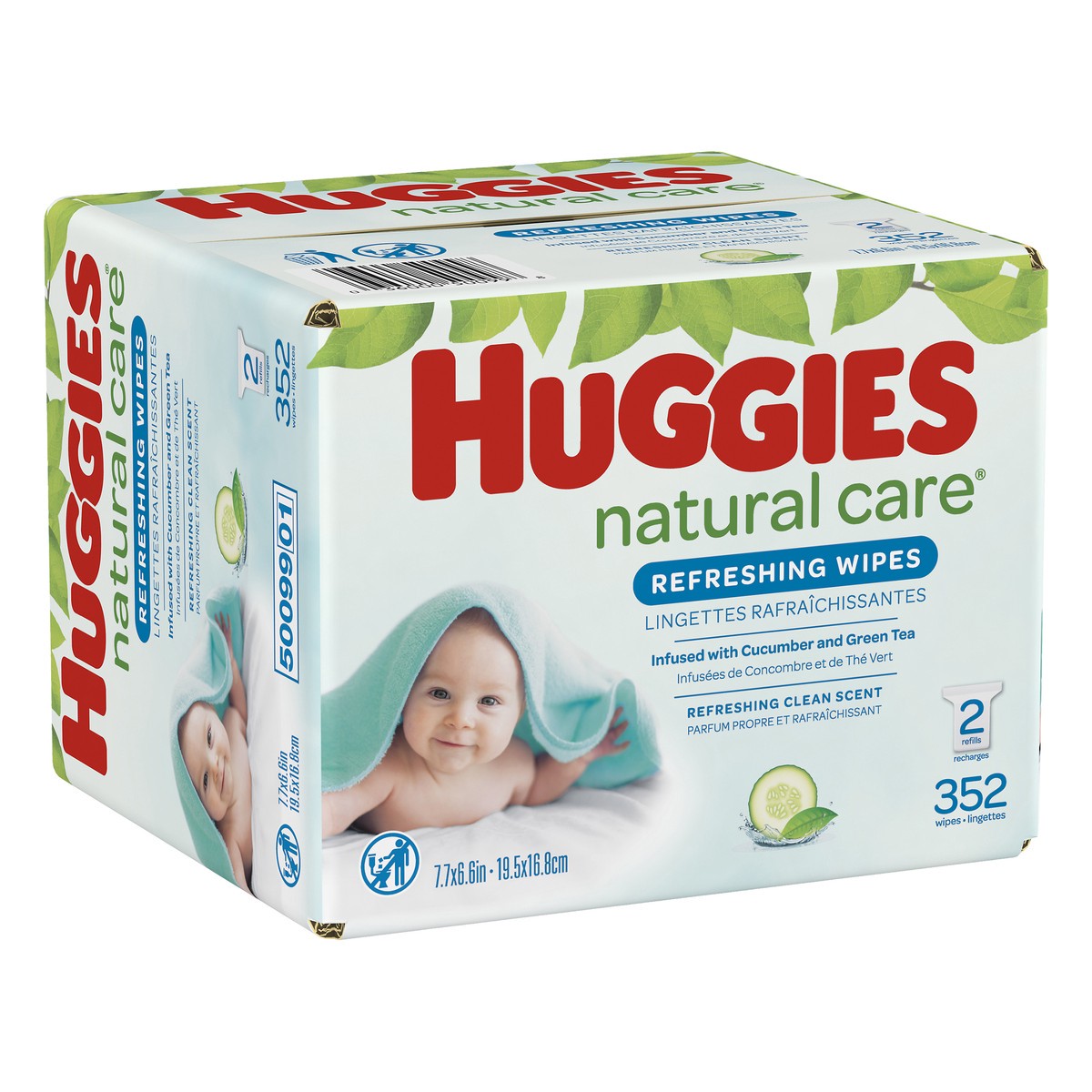 slide 8 of 11, Huggies Natural Care Refreshing Refreshing Clean Scent Wipes 2 Refills 352 Wipes, 352 ct