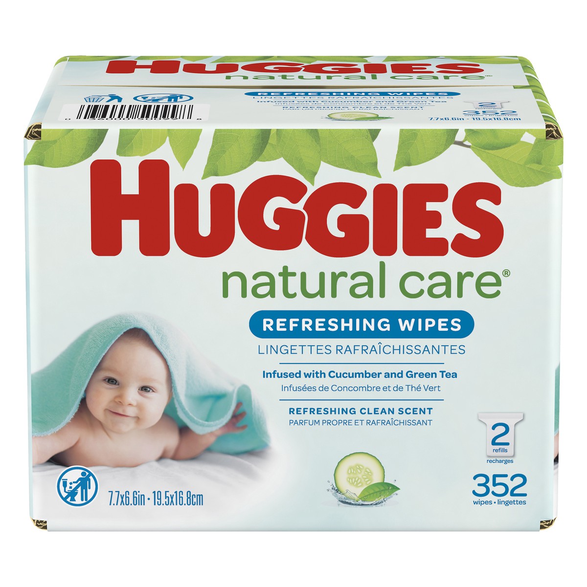 slide 1 of 11, Huggies Natural Care Refreshing Refreshing Clean Scent Wipes 2 Refills 352 Wipes, 352 ct