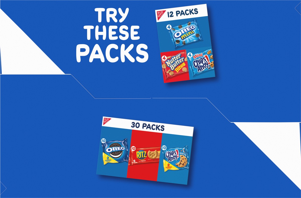 slide 9 of 9, Chips Ahoy!/Oreo Nabisco Sweet Treats Cookie Variety Pack OREO, OREO Golden & CHIPS AHOY!, 30 Snack Packs (2 Cookies Per Pack), 23.3 oz