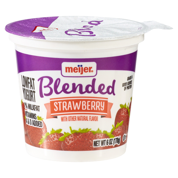 slide 1 of 1, Meijer Yogurt Blended Strawberry, 6 oz