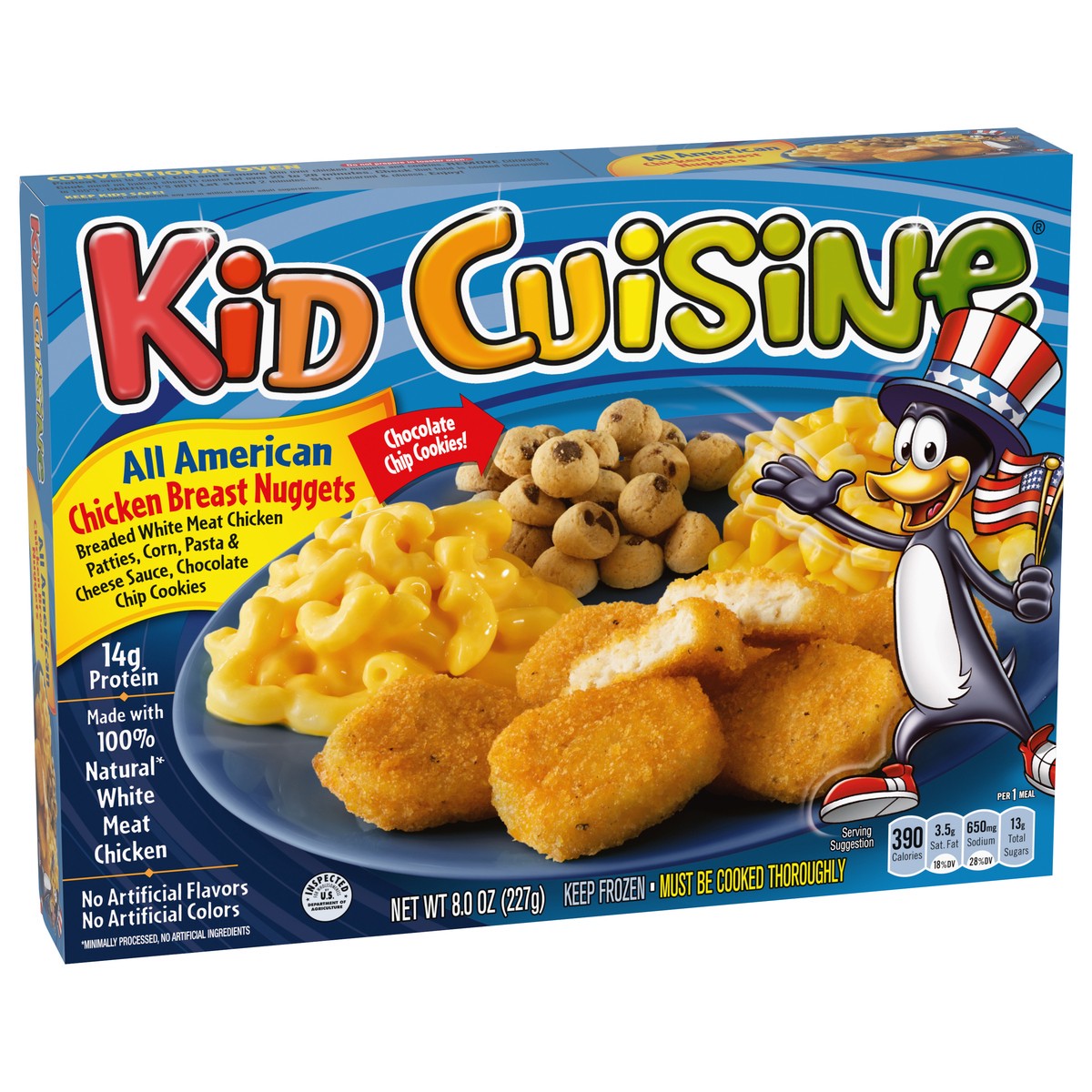 slide 6 of 9, Kid Cuisine Chicken Breast Nuggets Frozen Meal With Pasta And Cheese Sauce, Corn & Cookies, 8 oz., 8 oz