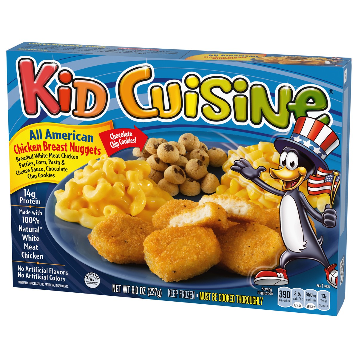 slide 2 of 9, Kid Cuisine Chicken Breast Nuggets Frozen Meal With Pasta And Cheese Sauce, Corn & Cookies, 8 oz., 8 oz