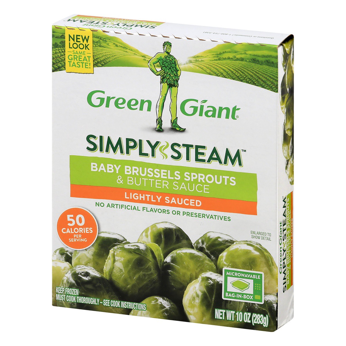 slide 4 of 9, Green Giant Simply Steam Lightly Sauced Baby Brussels Sprouts & Butter Sauce 10 oz, 10 oz