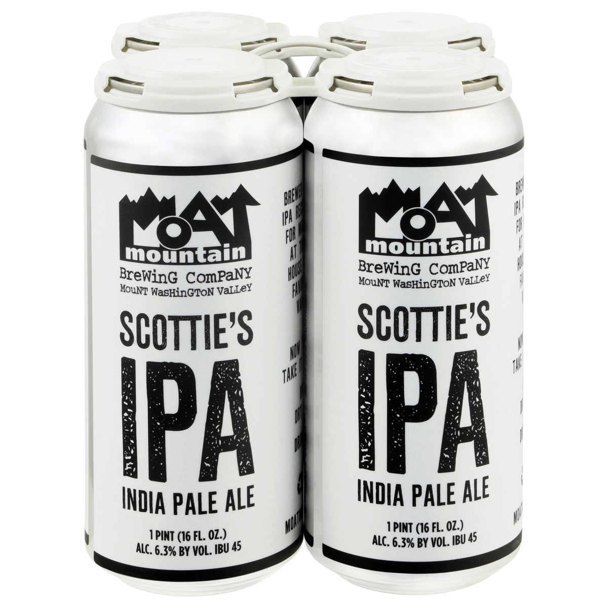 slide 4 of 4, Moat Mountain Brewing Company Scottie's IPA Beer 4 - 1 pt Cans, 4 ct