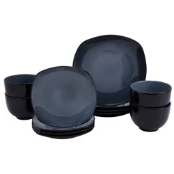 Tabletops Gallery Gabrielle Dinnerware Set - Black