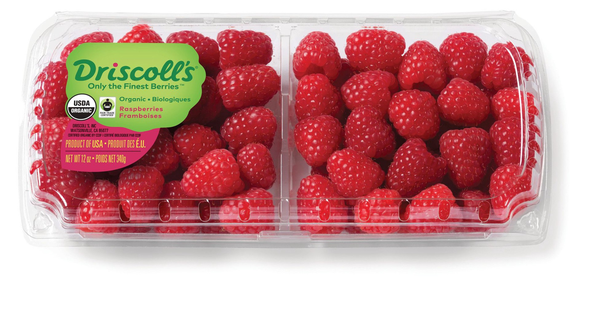 slide 1 of 5, Driscoll's Raspberries, Organic Raspberries, Fair Trade Produce, 12 oz., 12 oz