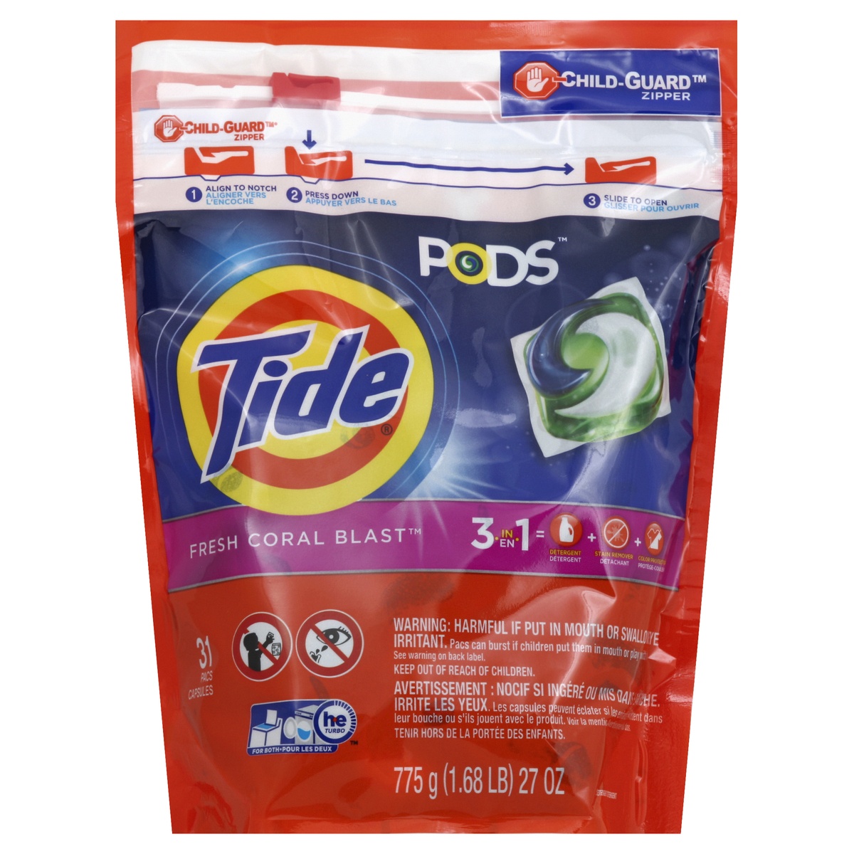 slide 1 of 3, Tide Detergent 31 ea, 31 ct