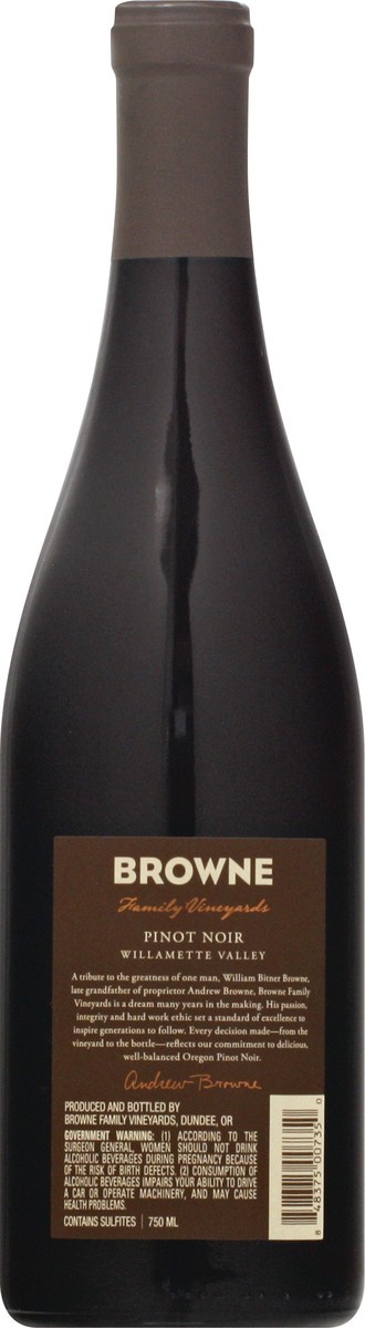 slide 6 of 8, Browne 2017 Willamette Valley Pinot Noir 750 ml, 750 ml