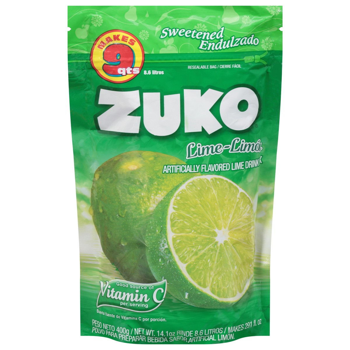 slide 11 of 13, Zuko Lime-Limon Drink Mix - 14.1 oz, 14.1 oz