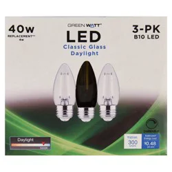 Green Watt B10 40-Watt Clear E26 LED Light Bulbs - Daylight