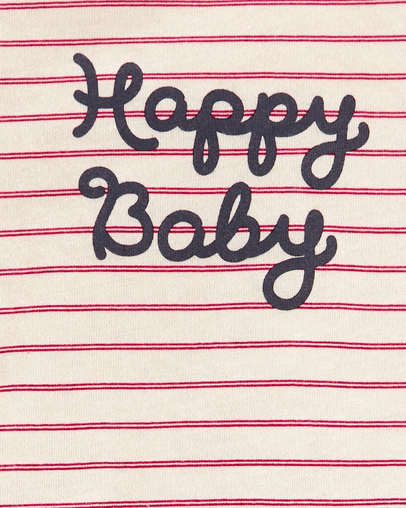 slide 2 of 2, Carter's Baby Happy Baby Striped Short-Sleeve Bodysuit Red 9M, 1 ct
