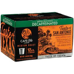 H-E-B Cafe Ole Taste of San Antonio Medium Roast Decaf Single Serve Coffee Cups - 12 ct
