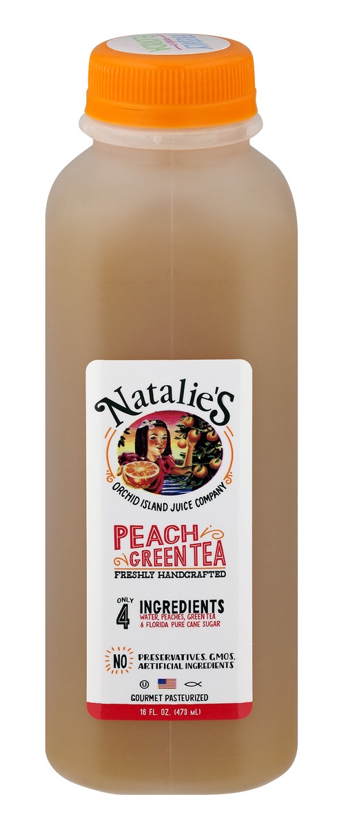 slide 1 of 1, Natalie's Peach Green Tea, 16 oz